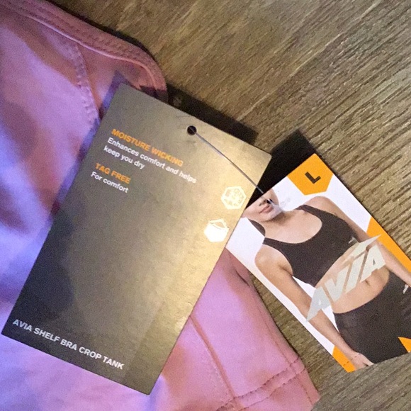 NWT Avia pink sports bra crop tank size Large - Picture 7 of 9